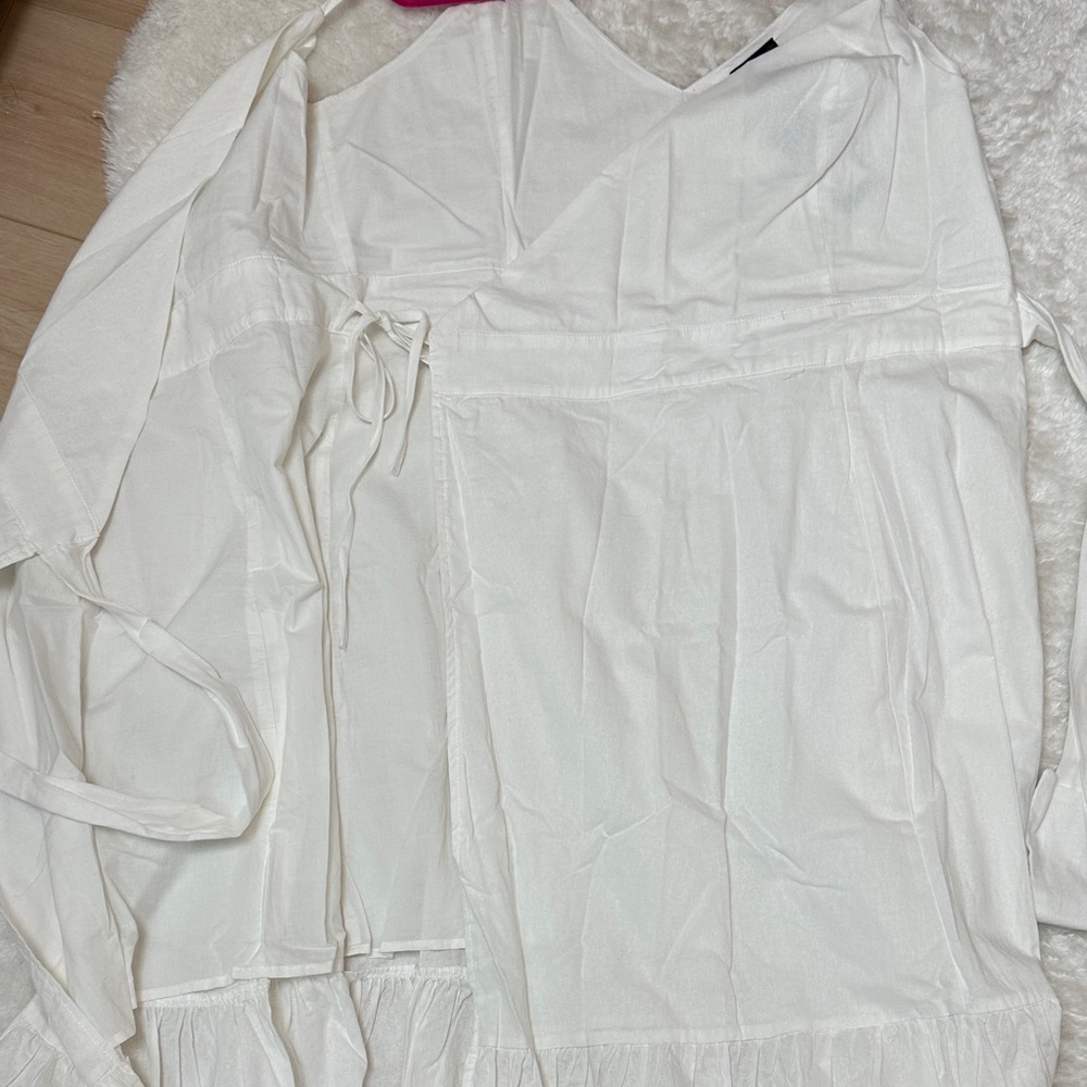 City Chic Ivory Tie-Waist wrap v neck Maxi Dress. Sz 16. New - Picture 8 of 13